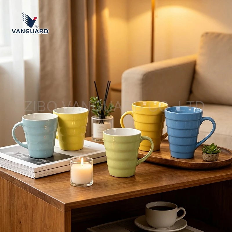 horizontal ribbed ceramic cup horizontal ribbed ceramic cup